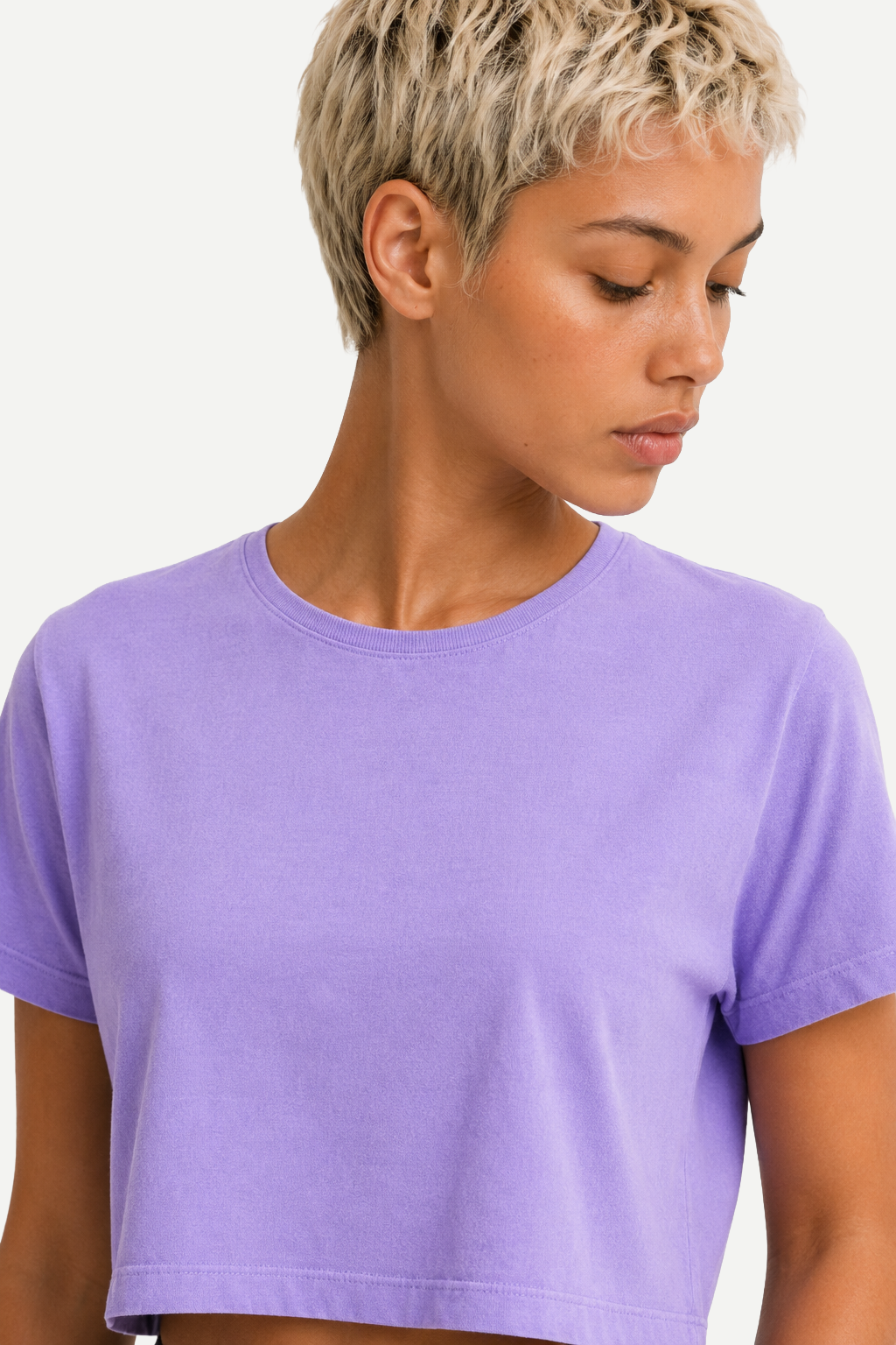 Camiseta Cropped Feminina Washed Estonada