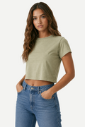 Camiseta Cropped Feminina Washed Estonada