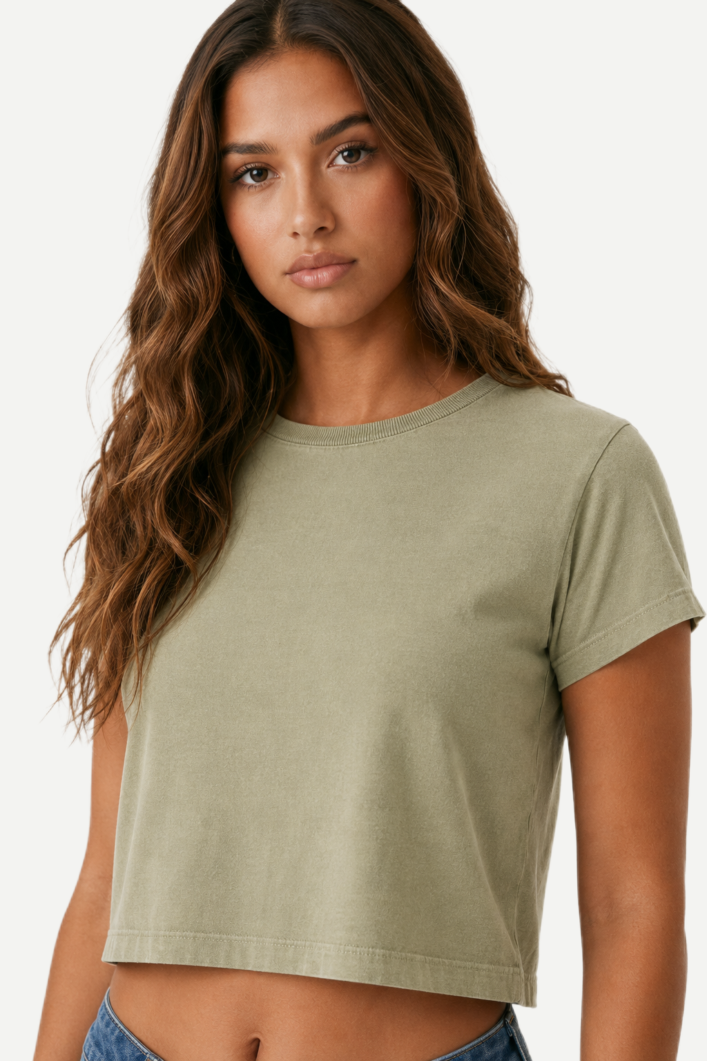 Camiseta Cropped Feminina Washed Estonada