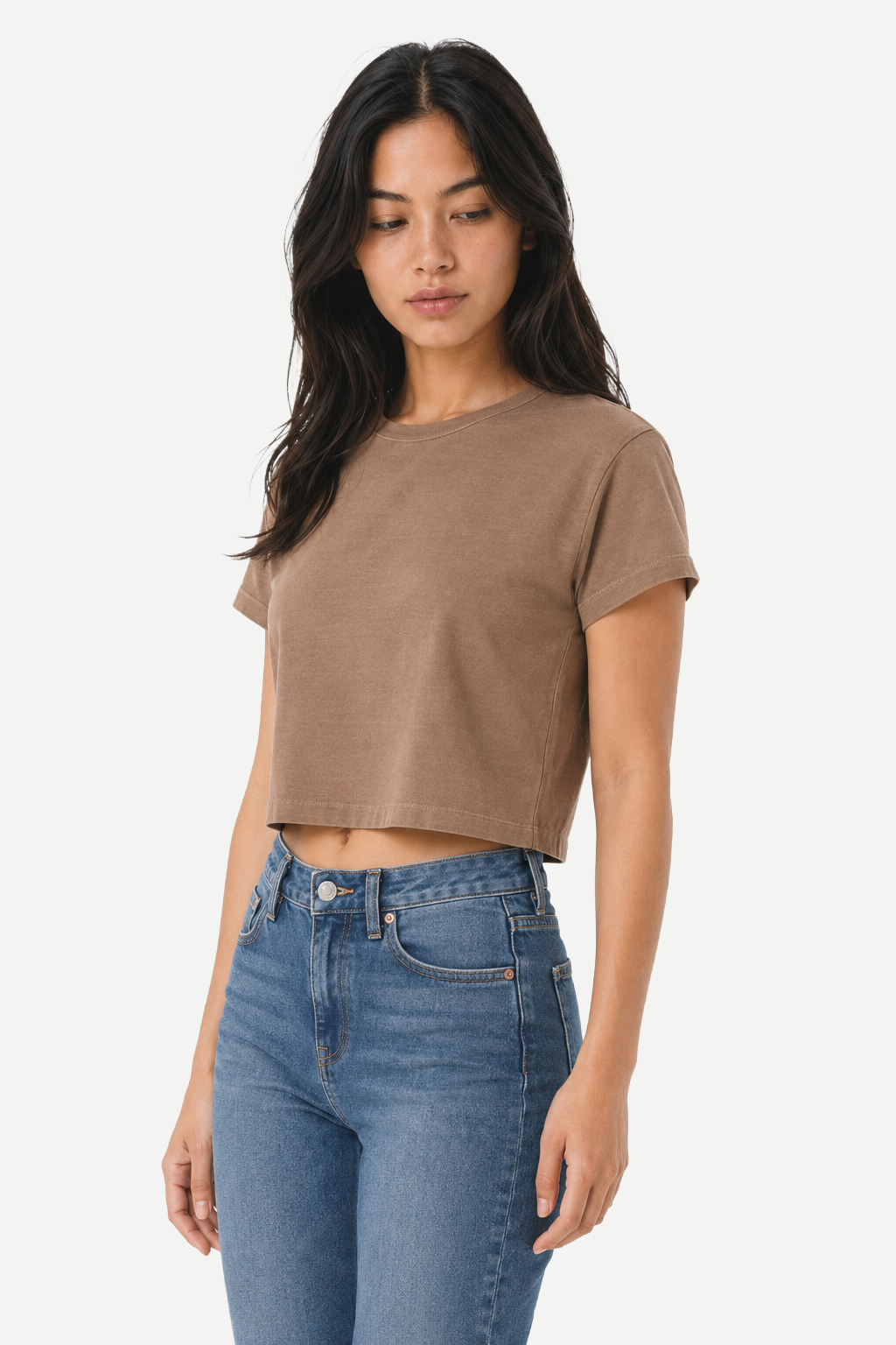 Camiseta Cropped Feminina Washed Estonada