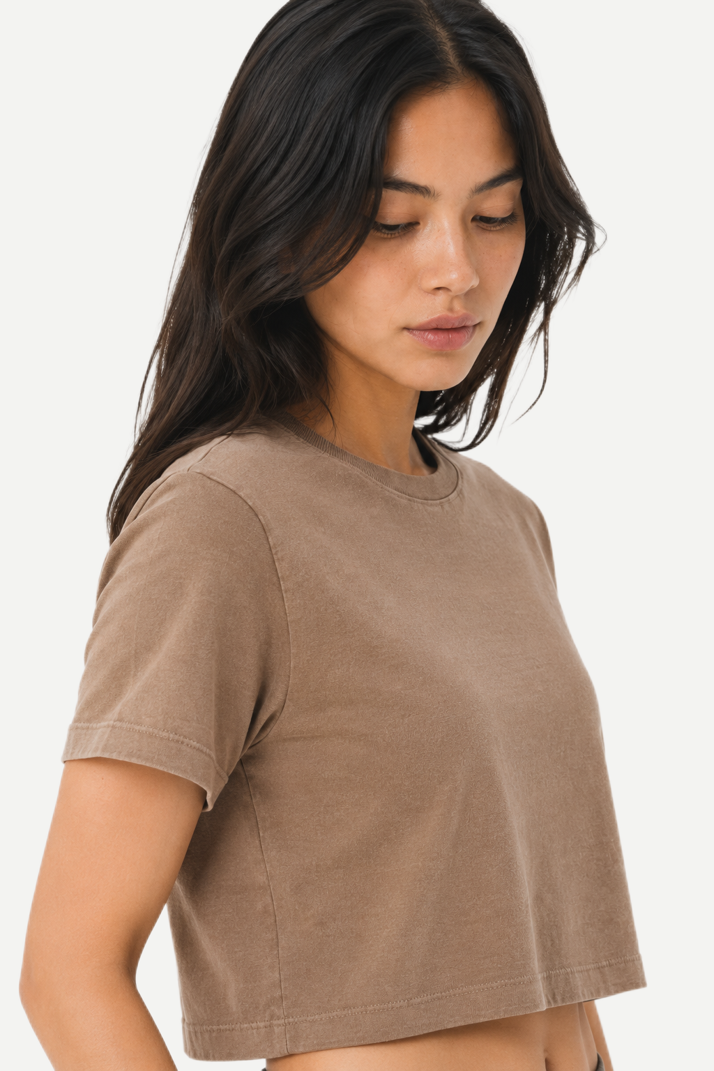 Camiseta Cropped Feminina Washed Estonada