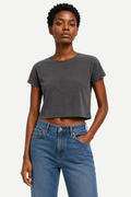 Camiseta Cropped Feminina Washed Estonada