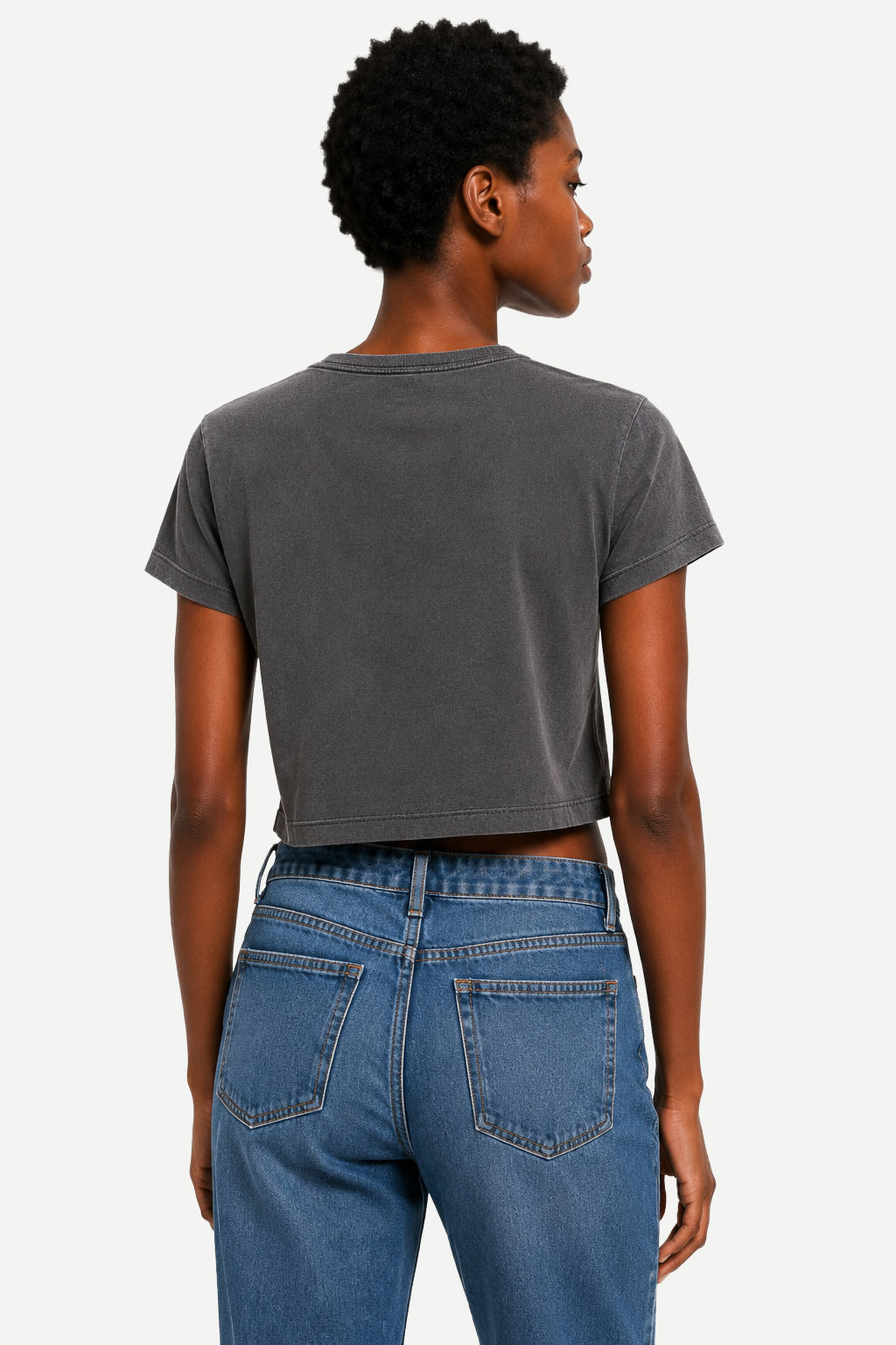 Camiseta Cropped Feminina Washed Estonada