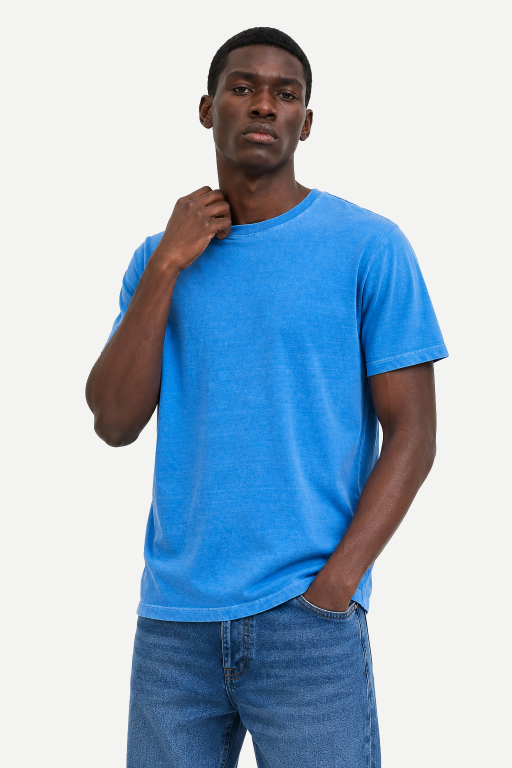 Camiseta Masculina Essencial Estonada de Manga Curta