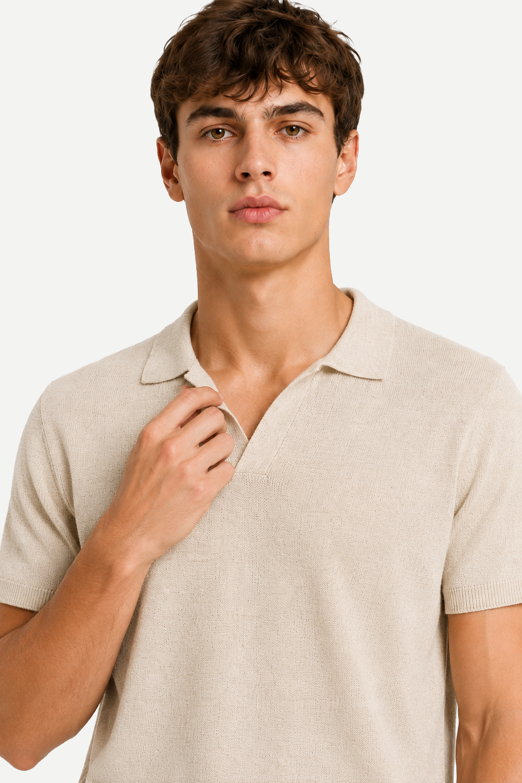 Camiseta Masculina de Tricô com Gola Johnny