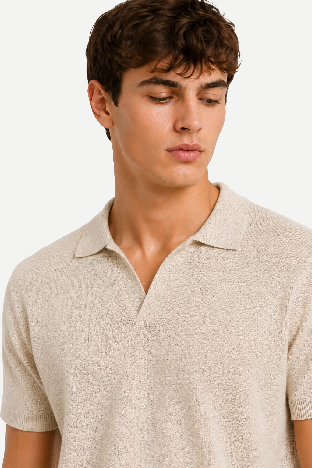 Camiseta Masculina de Tricô com Gola Johnny