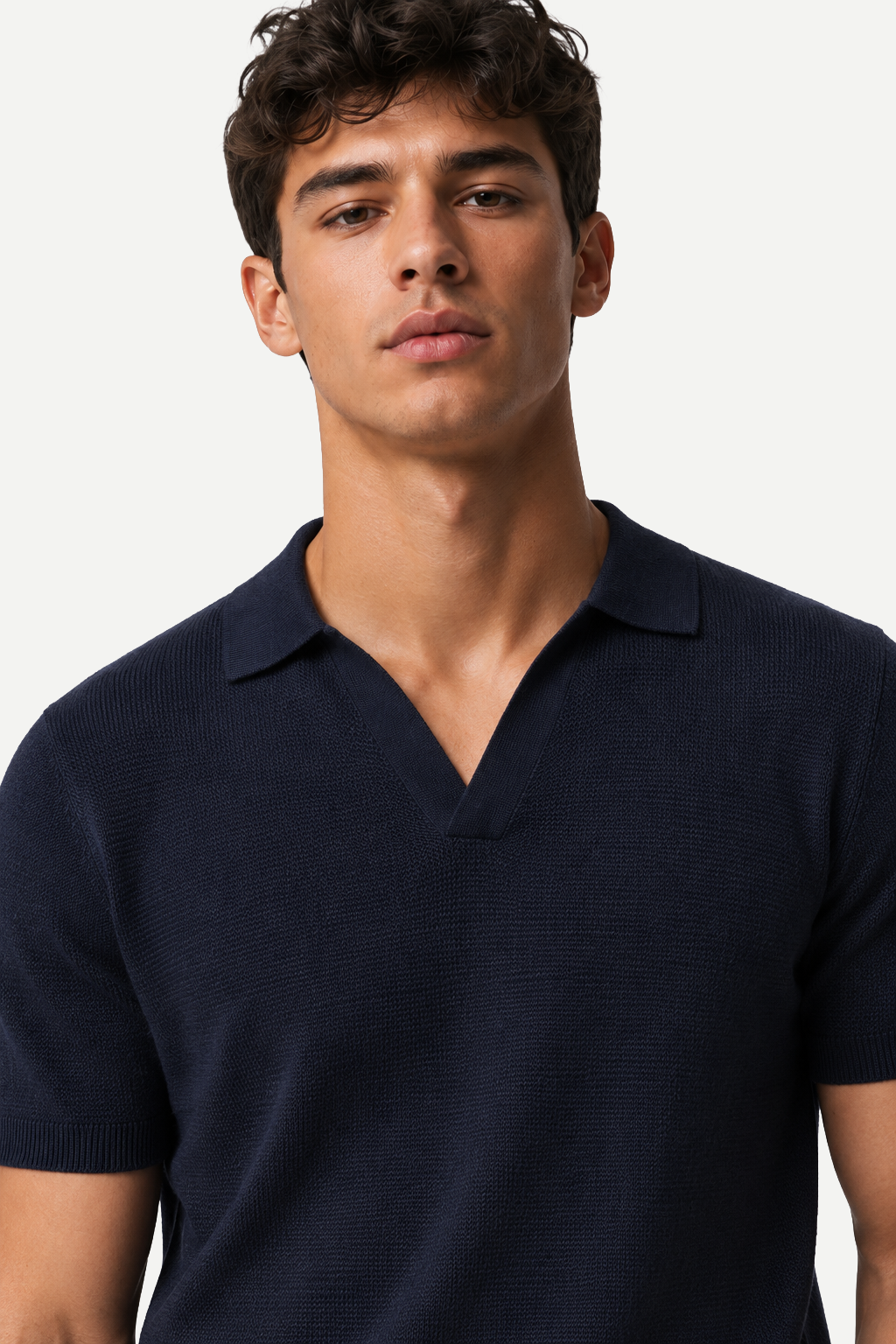 Camiseta Masculina de Tricô com Gola Johnny