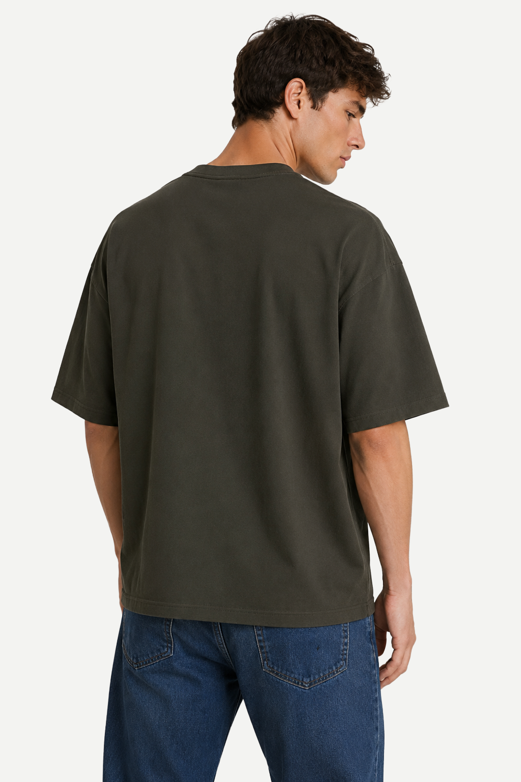 Camiseta Masculina de Algodão Loose Fit com Bolso