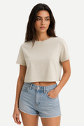 Camiseta Cropped Feminina Washed Estonada